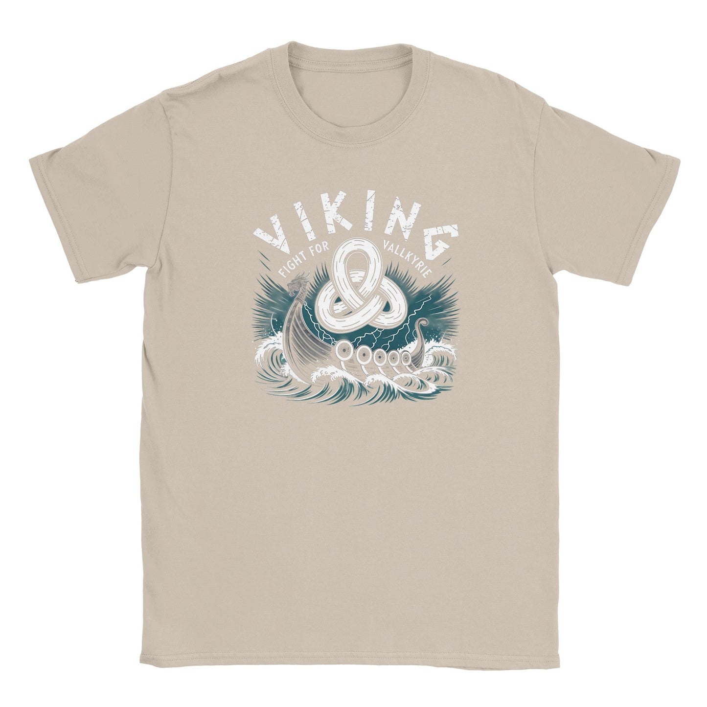 wikinger t-shirt beige mit exklusivem wikinger design und weicher haptik, komfortable schlauchförmige passform
