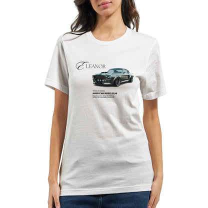 Eleanor Lieblings T-Shirt weiß mit amerikanischem Musclecar Print, Unisex, 100% Baumwolle, sommerlich und komfortabel