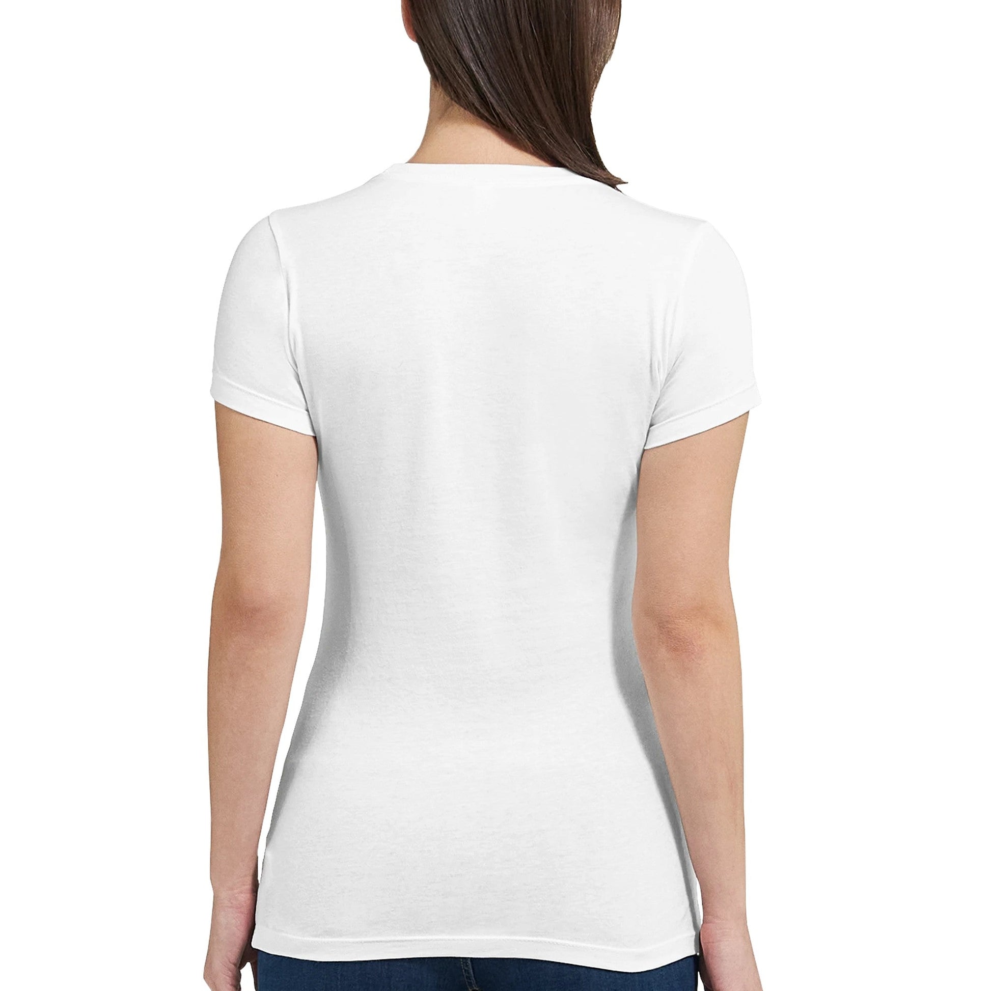 Damen Premium Texas Flower T-Shirt aus weißer Baumwolle mit taillierter Passform, Rückansicht