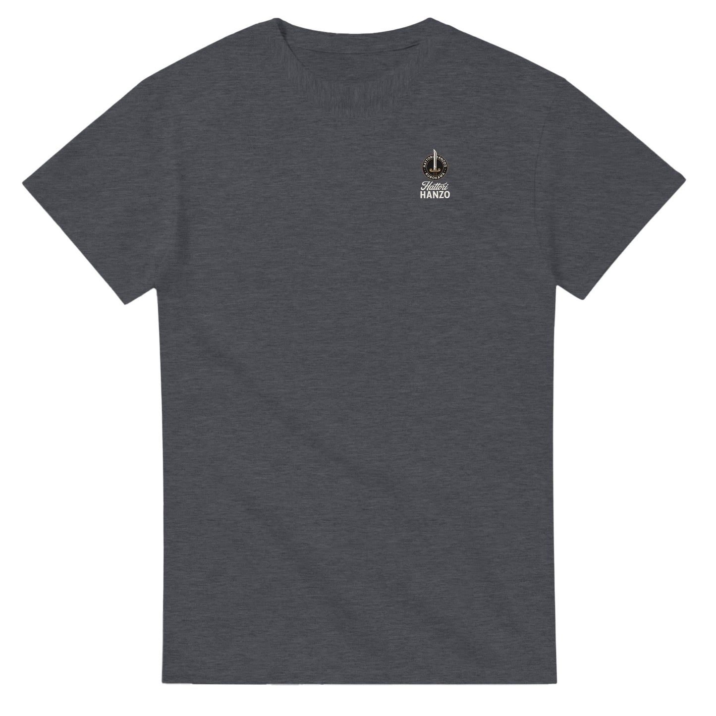 hattori hanzo t-shirt aus 100% baumwolle mit hochwertigem design und kleinem logo auf der brust, dunkelgrau