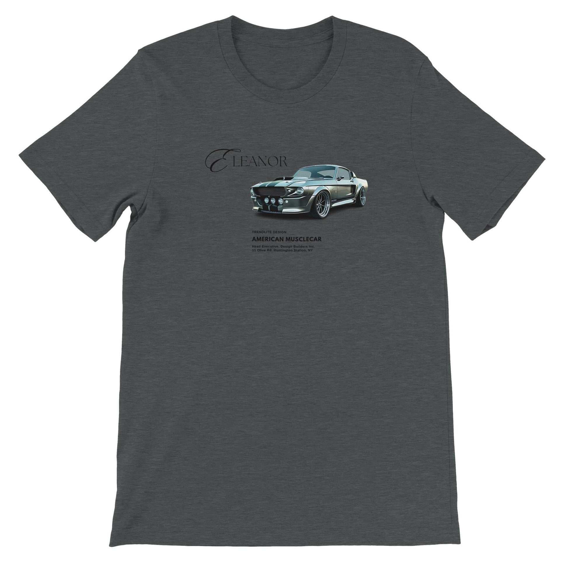 Eleanor Lieblings T-Shirt unisex Sommer Shirt aus 100% Baumwolle mit American Musclecar Motiv in Grau