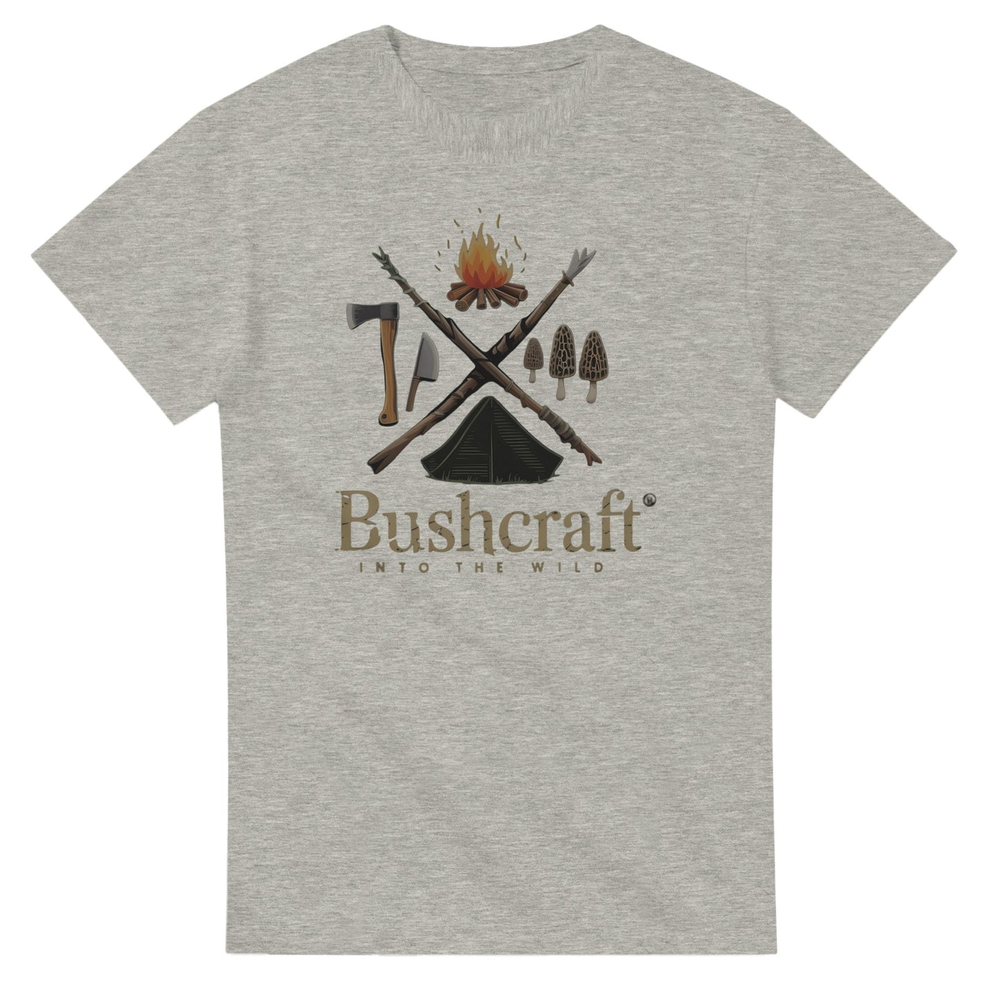 bushcraft t-shirt aus hochwertiger baumwolle mit outdoor-motiv für naturliebhaber, langlebig und bequem