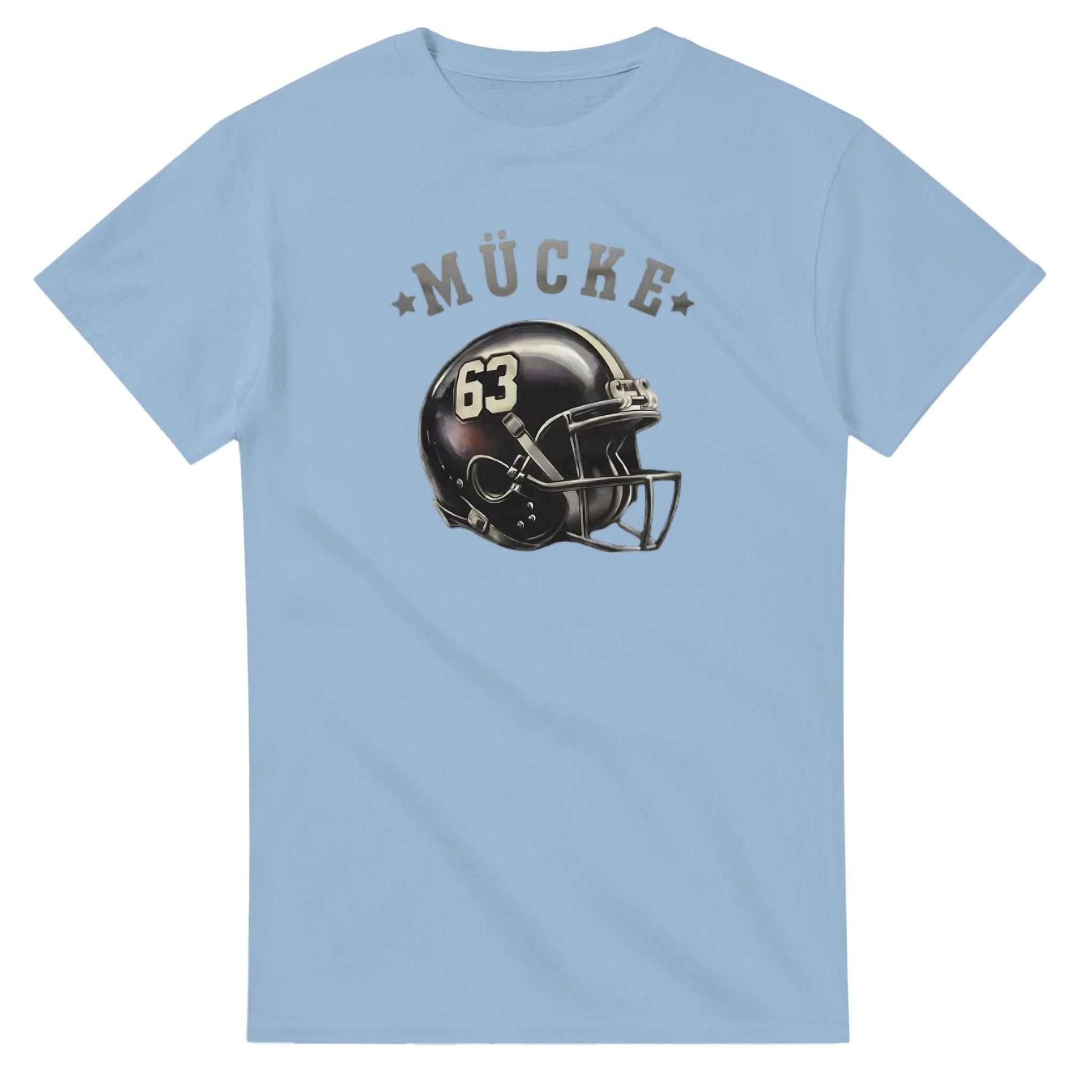 Bud Spencer T-Shirt Mücke in hellblau aus langlebiger Baumwolle mit Football-Helm Motiv, ideal für starke Männer