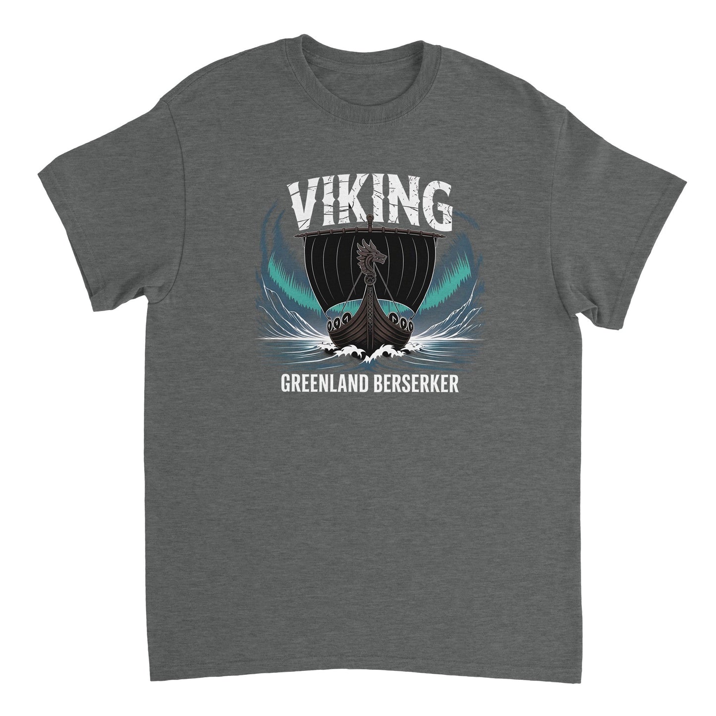 wikinger t-shirt für männer aus robuster baumwolle mit klassischem design und wikinger-druck in grau