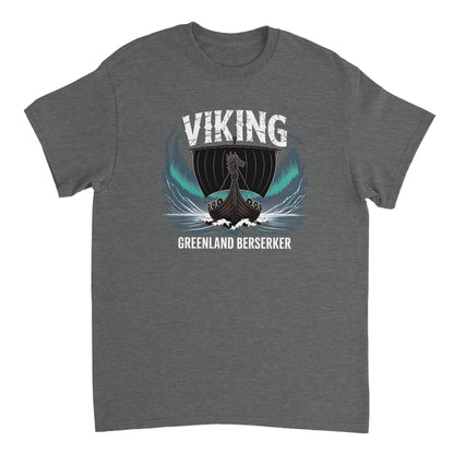 Wikinger T-Shirt für Männer aus robuster Baumwolle mit klassischem Design und Wikinger-Druck in Grau