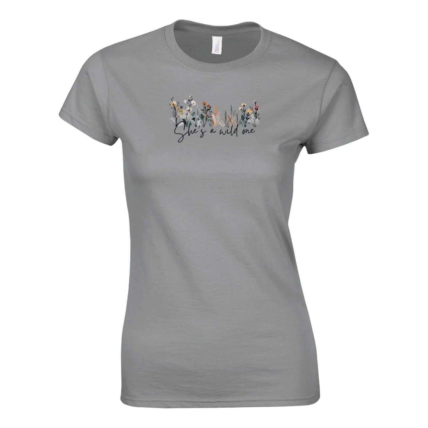 stylisches damen-t-shirt aus 100% baumwolle mit floralem print und feminin tailliertem schnitt