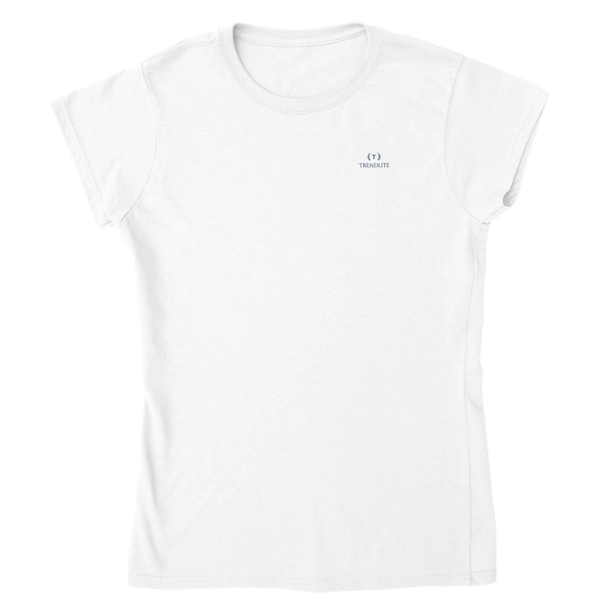 weißes klassisches T-Shirt aus 100% Baumwolle mit schmaler Passform und seitlichen Nähten für Damen