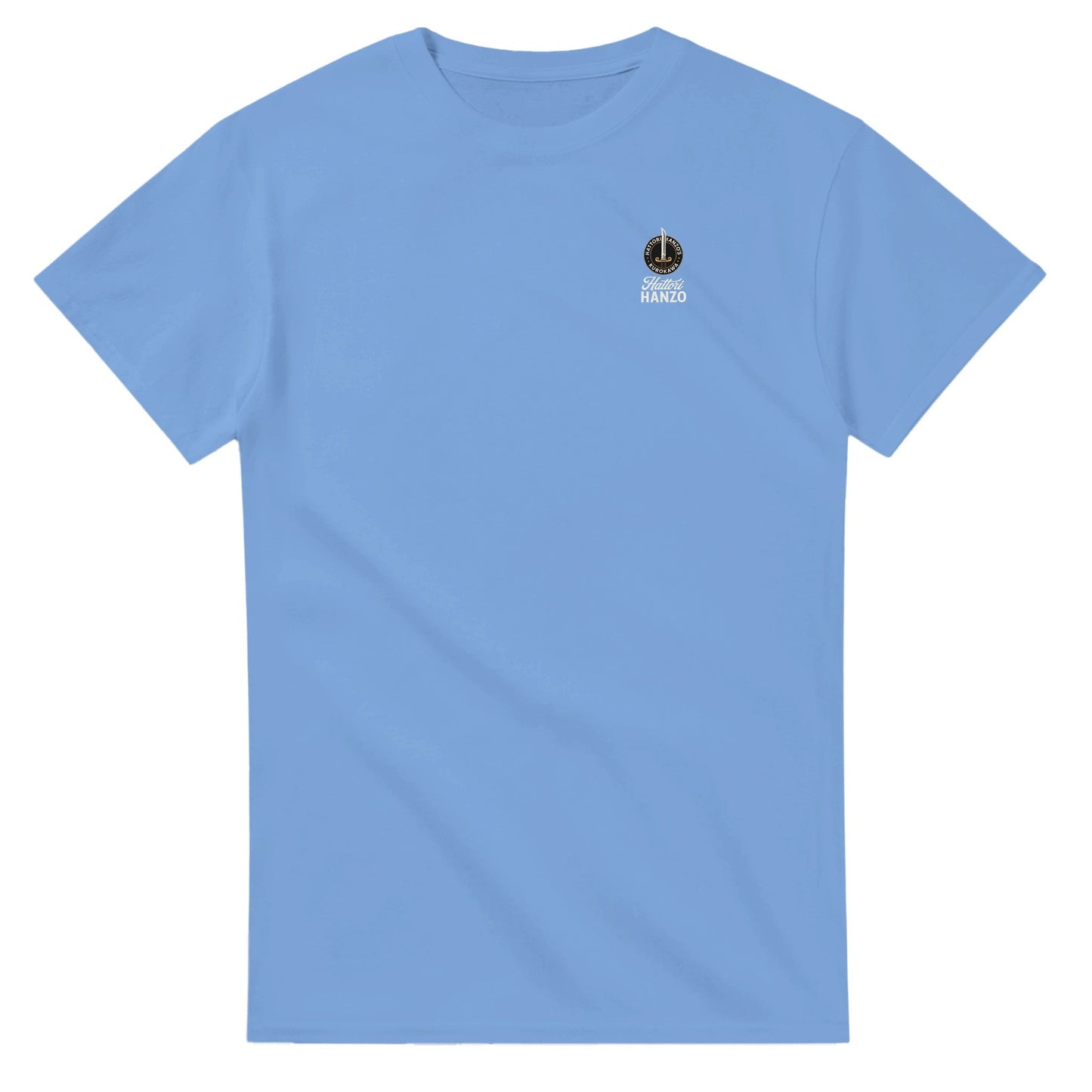 hattori hanzo t-shirt aus 100% baumwolle in hellblau mit kleinem logo, hochwertig, langlebig und komfortabel