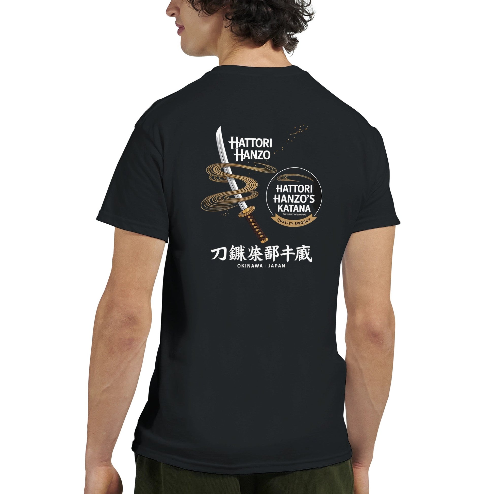 Hattori Hanzo T-Shirt aus 100% Baumwolle mit Katana-Design, langlebig und bequem