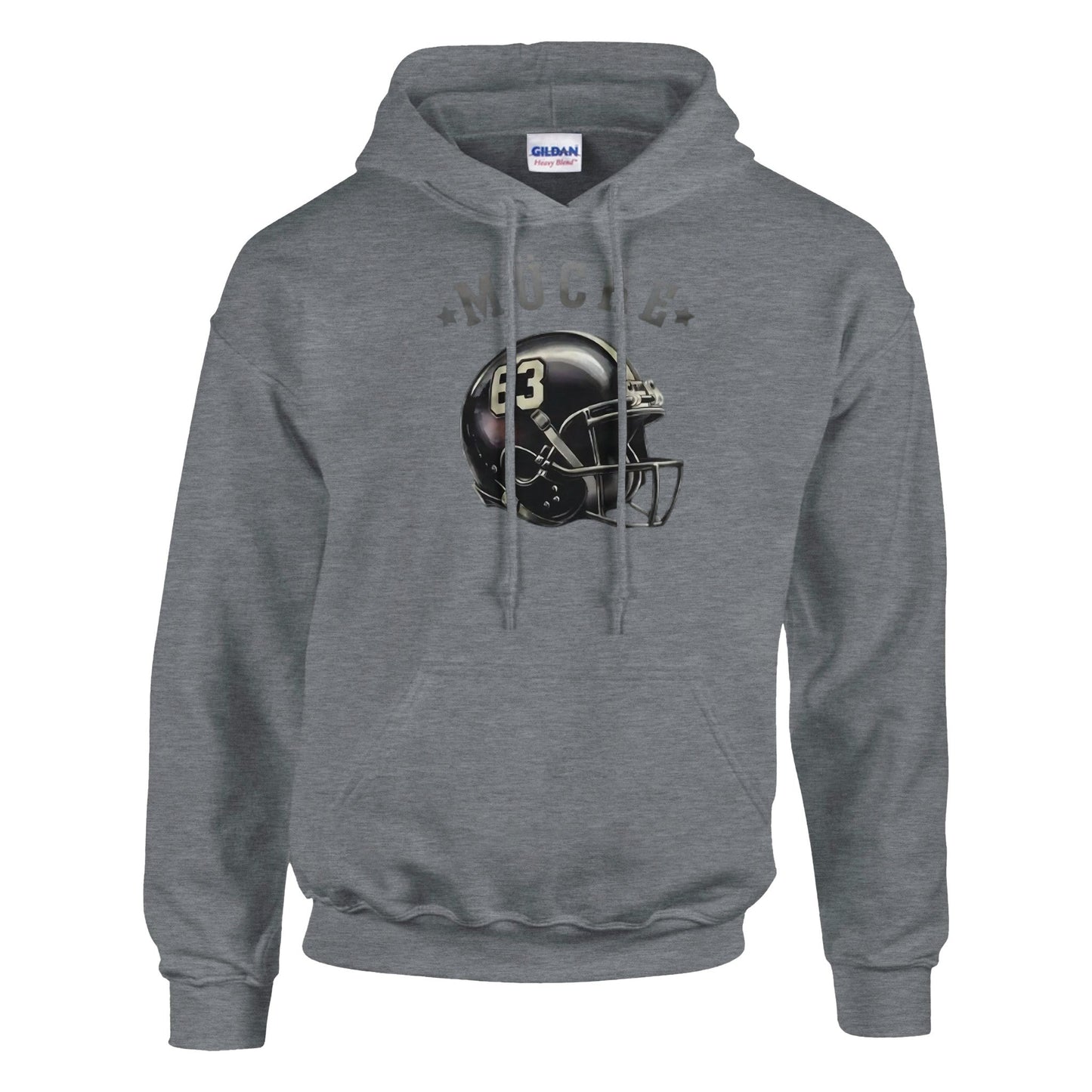 grauer bud spencer hoodie mit football-helm motiv und kängurutasche für starke männer, normale passform
