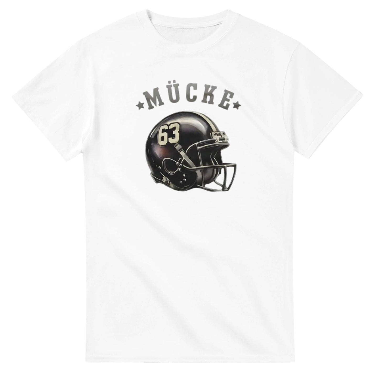 bud spencer t-shirt mücke weiß mit schwarzem helm und zahl 63, langlebiges baumwollshirt für starke männer
