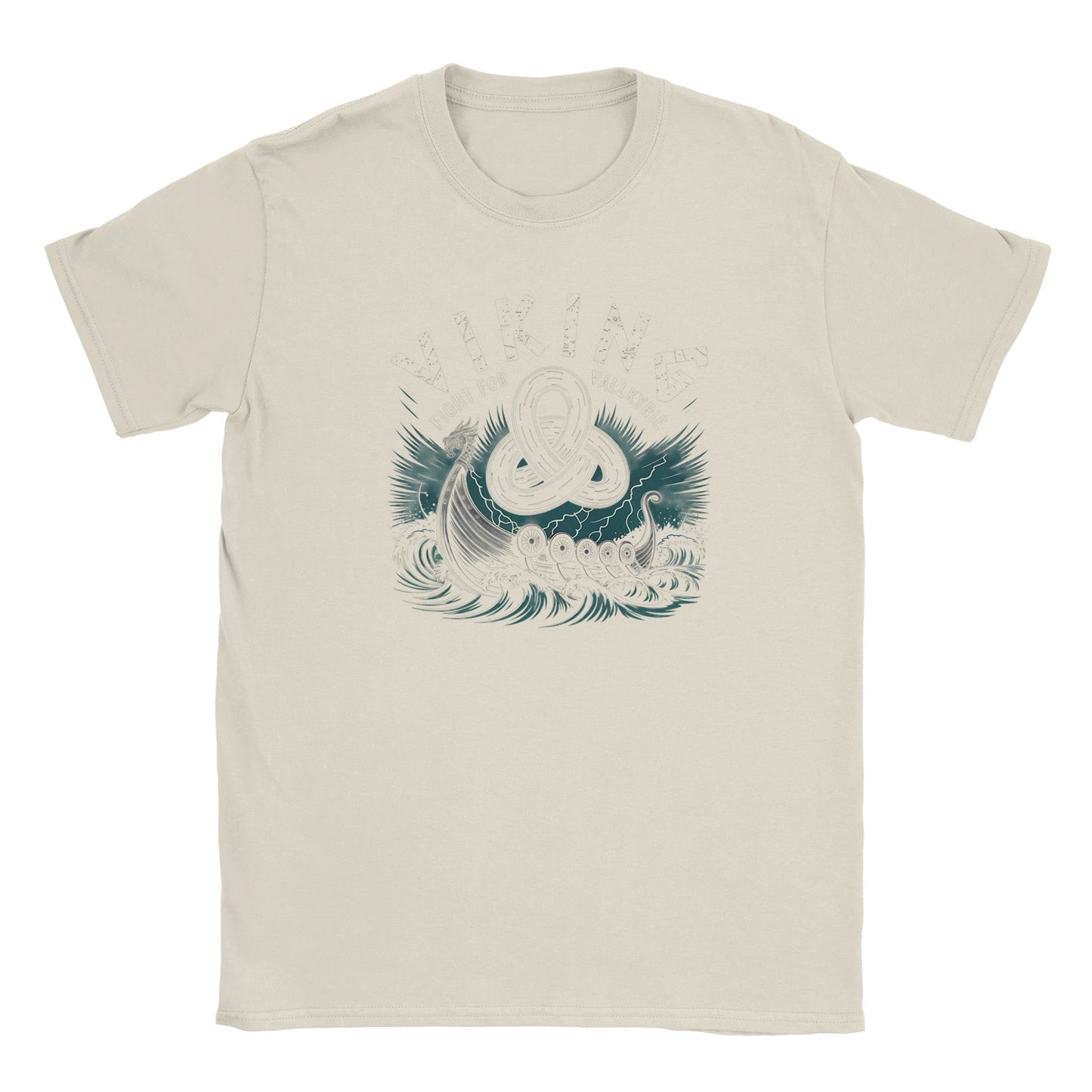 wikinger t-shirt beige mit exklusivem wikingerboot-design und weicher haptik