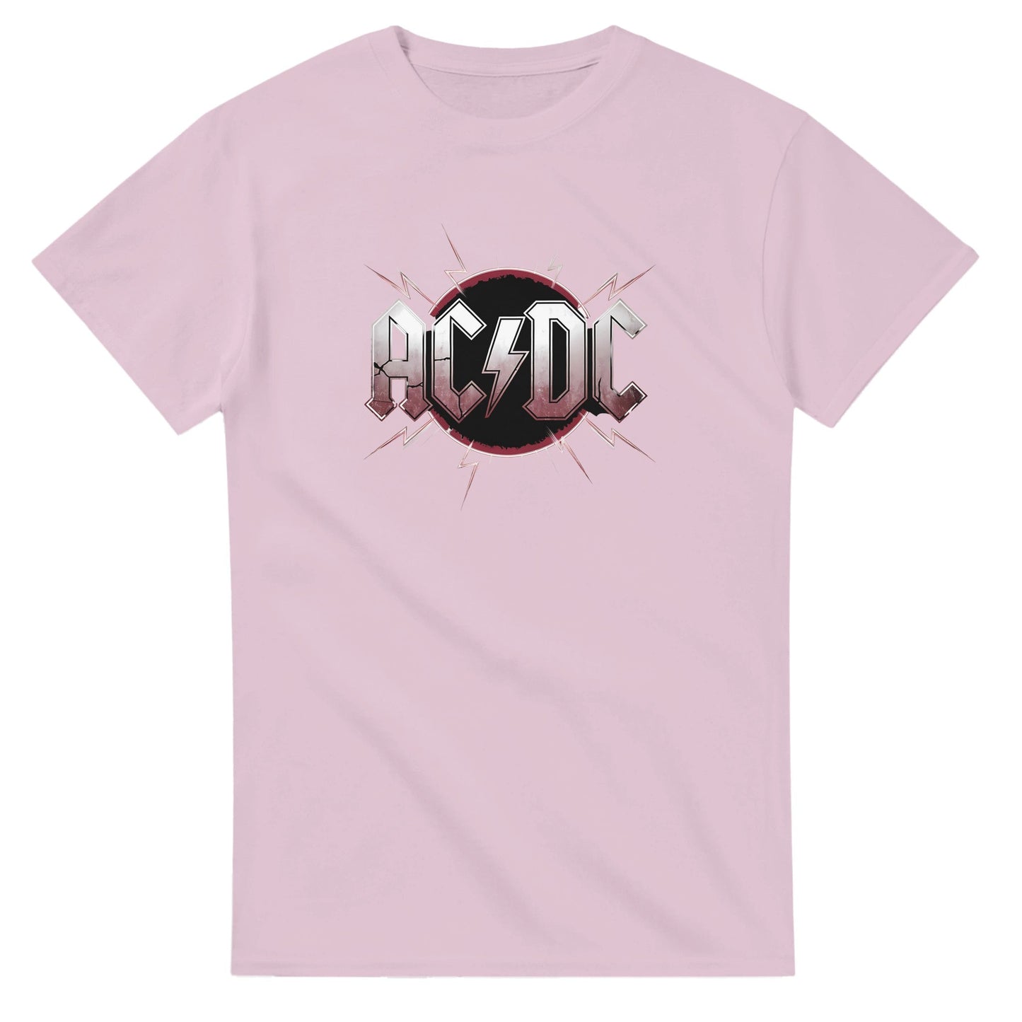 ac dc t-shirt aus schwerer baumwolle mit klassischem schnitt und bandlogo für hard rock fans