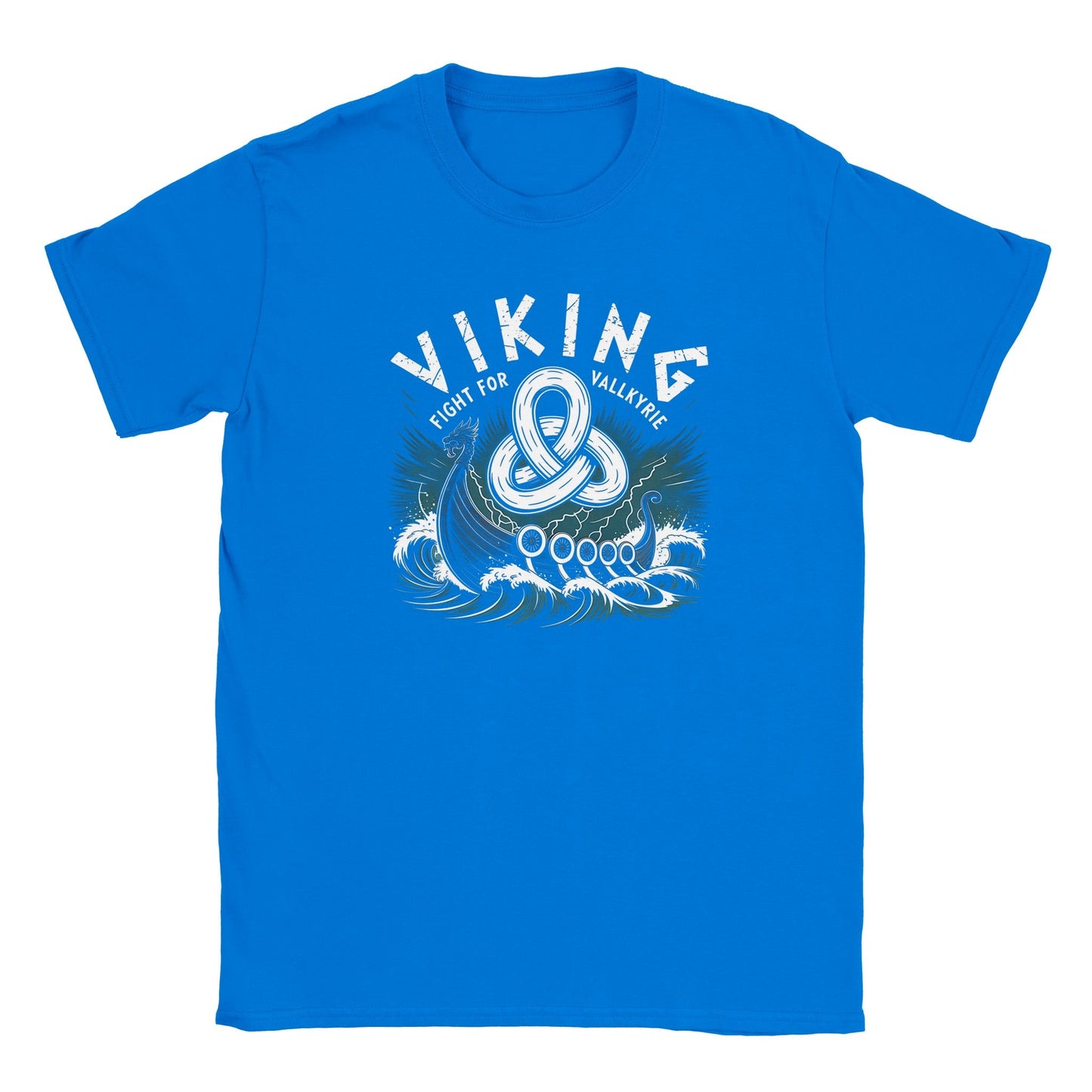 blaues wikinger t-shirt mit exklusivem wikinger-design und weicher haptik