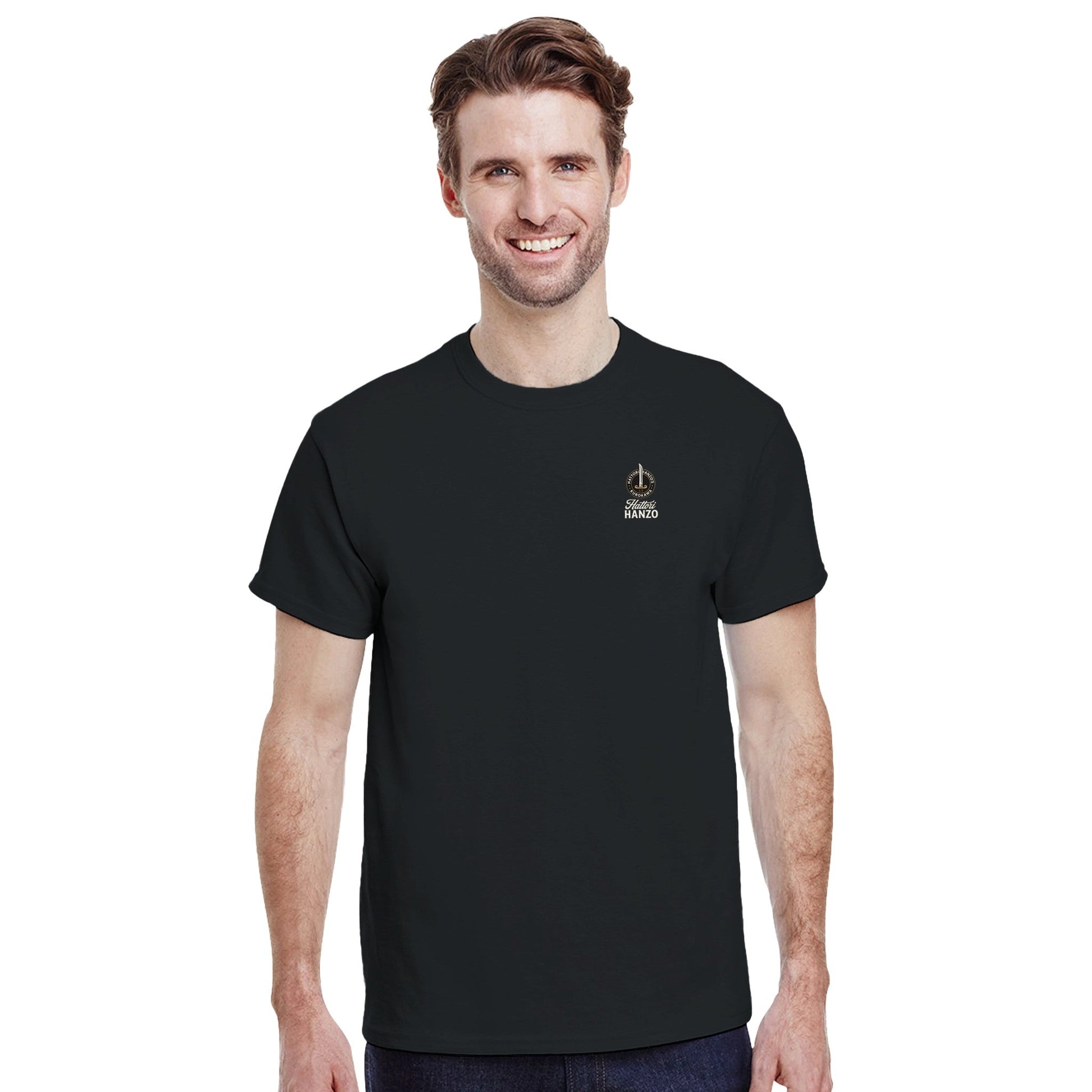Schwarzes Hattori Hanzo T-Shirt aus 100% Baumwolle mit hochwertigem Logodesign und komfortabler Passform für Herren.