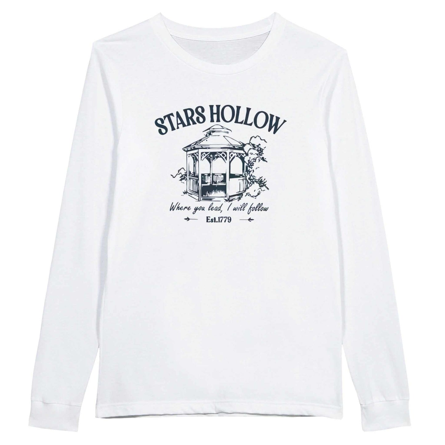 gemütliches gilmore girl shirt weißes langarmshirt mit stars hollow print und weichem stoff