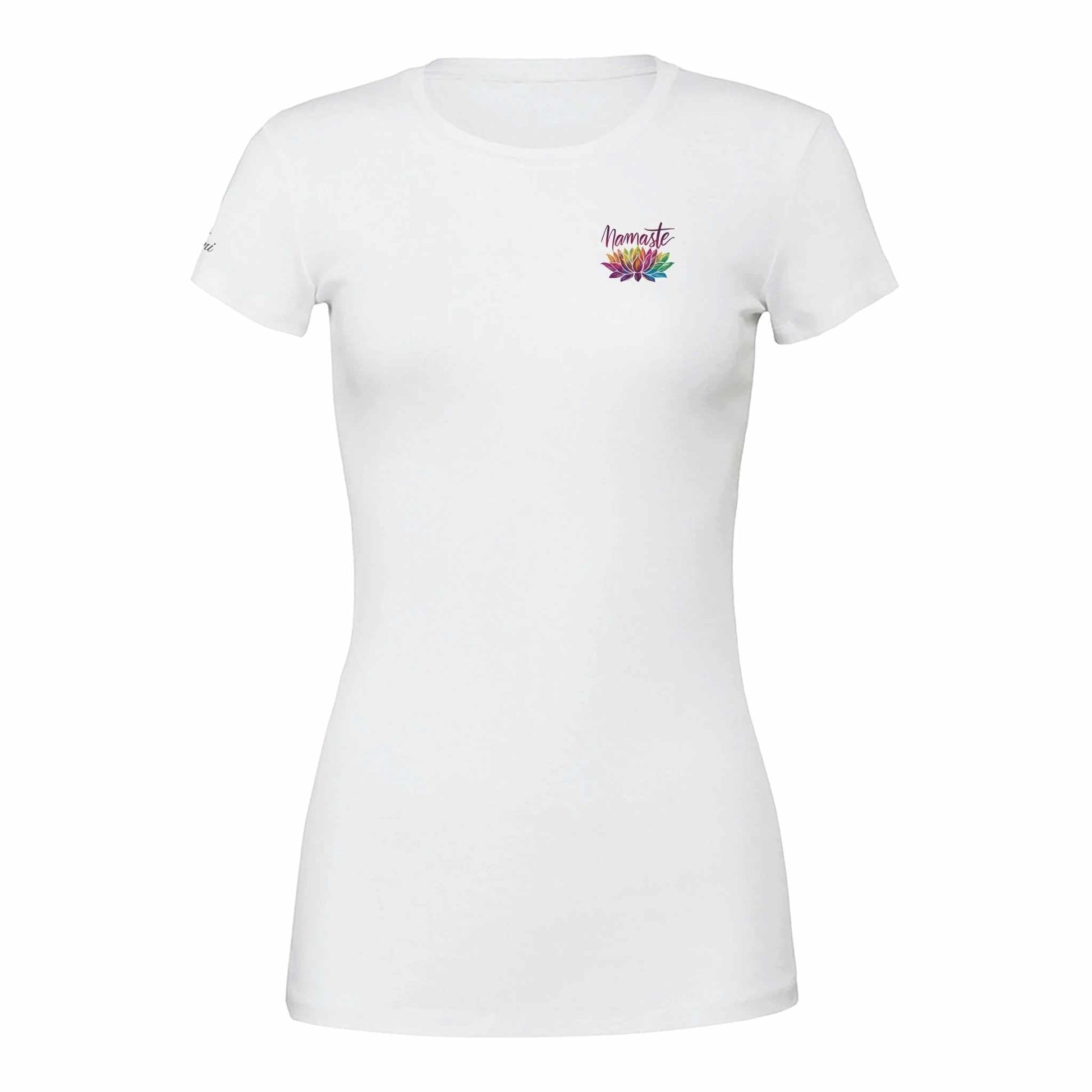 Weiches Yoga Damen Shirt weiß mit Namaste-Print und entspannter Passform für Komfort und Stil