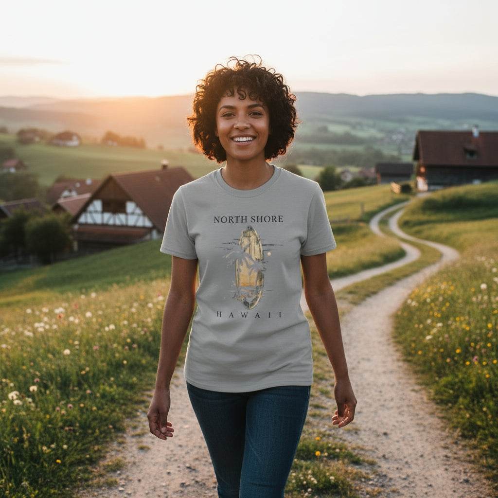 Unisex T-Shirt Hawaii Sommer Beach mit North Shore Hawaii Design aus hochwertiger Baumwolle