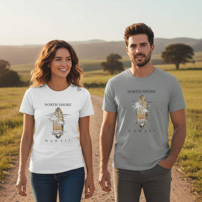 Unisex Hawaii Sommer Beach T-Shirt mit North Shore Hawaii Print, bequem und luftig für warme Tage